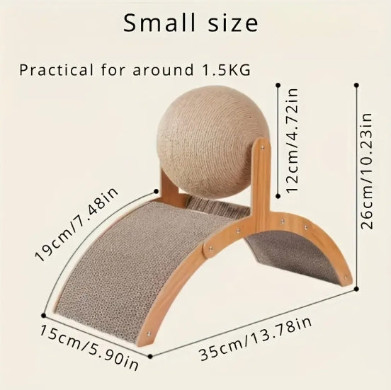 [Wooden Ferris Wheel Cat Scratcher] Durable Wooden Ferris Wheel Cat Scratcher - Interactive Cat Play Furniture - Essential Pet Accessory