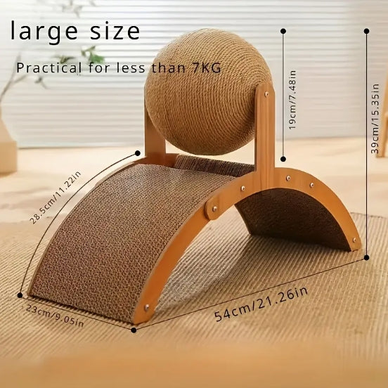 [Wooden Ferris Wheel Cat Scratcher] Durable Wooden Ferris Wheel Cat Scratcher - Interactive Cat Play Furniture - Essential Pet Accessory