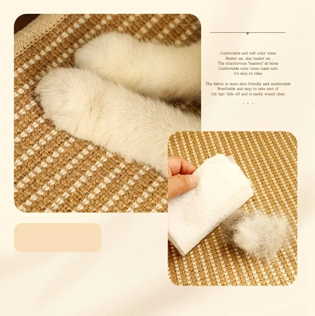 [Durable Cat Hammock & Scratcher] 2-in-1 Durable Cat Hammock & Scratcher - Jute Rope, No Shredding, All-Season Pet Lounge Chair