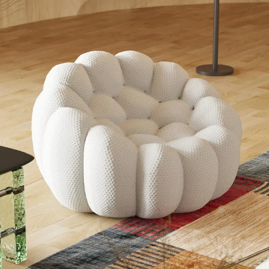 [Bubble Sofa Chair] Oversized Bubble Sofa Chair - Modern Upholstered Lazy Floor Couch with 3D Honeycomb Shape Curved Design for Living Room, Office, Apartment