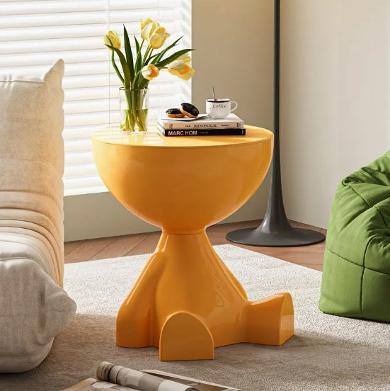 [Elegant Side Table] 1pc Modern Round Side Table - Compact Storage Stool, Minimalist Design, White Elegant Shape, Durable Construction, Perfect for Small Spaces