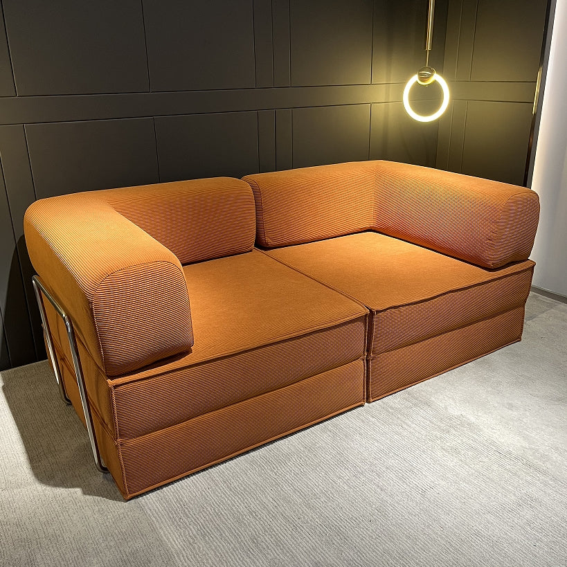 Compression Sofa , with Removable Frame and Deep Seat, Combination and Folding Base, Living Room and Bedroom Vacuum Velvet Fabric Modular Combination
