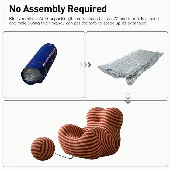 1pc Modern Living Room Round Curved Elastic Striped Chair, Comfortable Armchair Lazy Sofa Chair, Casual Cushioned Single Sofa Chair With Foot