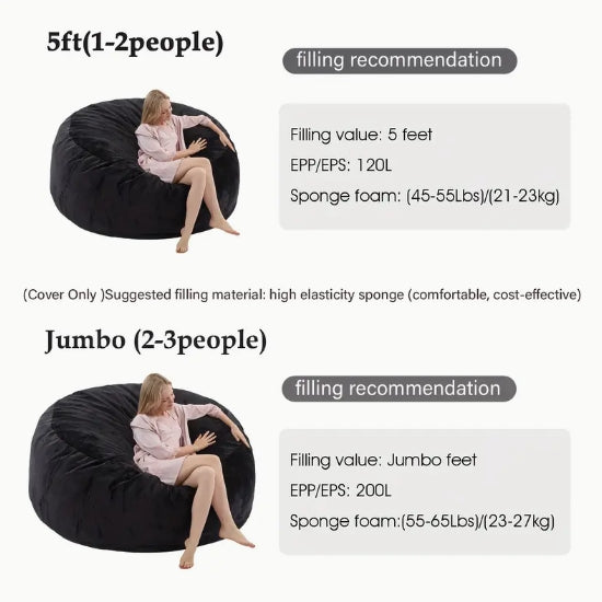 [Memory Foam Bean Bag] Memory Foam Furniture Bean Bag Chair - U-shaped Pillow, Throw Pillow Blanket, Three Freebies - Big Sofa With Soft Micro Fiber Cover