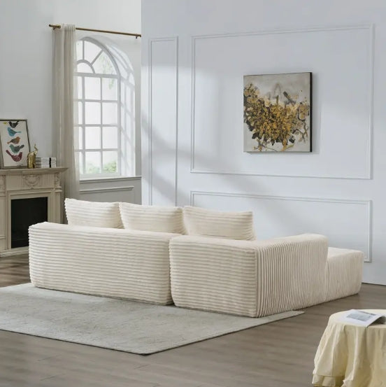 Modular Sectional Sofa Couch Boneless sofa,L-Shape Upholstered Cloud Couch,Modern Minimalist Couches for Living Room,Free Combination Deep Seat Corner Couch, Corduroy
