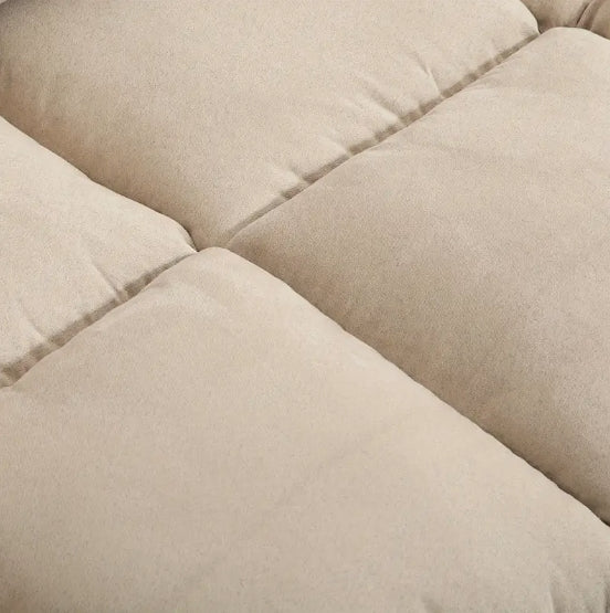 Convertible Floor Sofa Chair, Folding Couch Bed, Guest Chaise Lounge with 2 Pillows, Adjustable Backrest and Headrest, 51.25" L, Beige