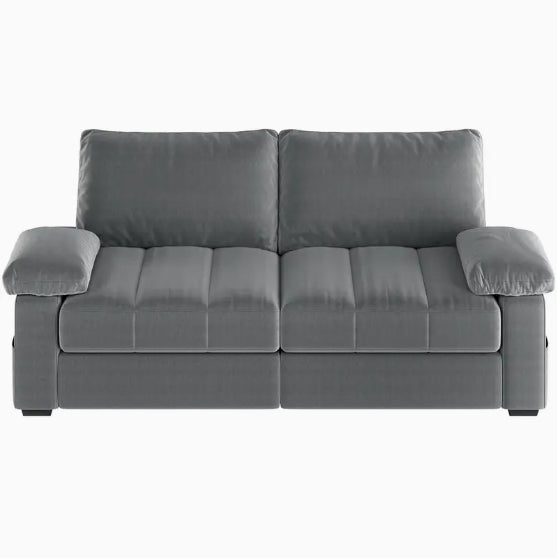 79in Upholstered Sofa Velvet Couch Sofa Couch with USB Charging Ports, Storage Pockets for Living Room Apartment Game Room, Gray/Green/Blue