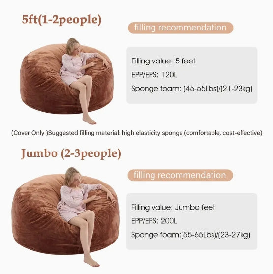 [Memory Foam Bean Bag] Memory Foam Furniture Bean Bag Chair - U-shaped Pillow, Throw Pillow Blanket, Three Freebies - Big Sofa With Soft Micro Fiber Cover