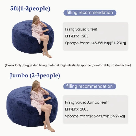 [Memory Foam Bean Bag] Memory Foam Furniture Bean Bag Chair - U-shaped Pillow, Throw Pillow Blanket, Three Freebies - Big Sofa With Soft Micro Fiber Cover