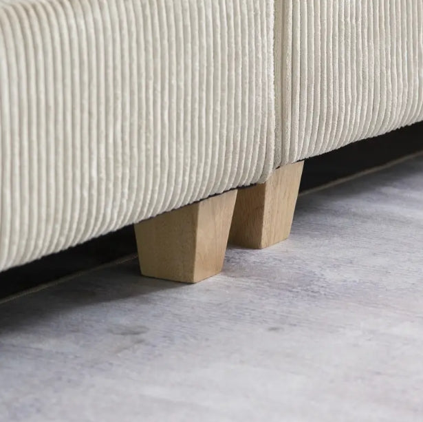 1pc Convertible Modular Sofa - DIY Corduroy Fabric L-shaped/U-shaped - Non-slip Sofa Legs, 2 Packages Ship, Beige/Dark Gray