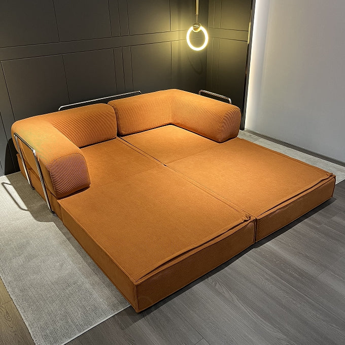 Compression Sofa , with Removable Frame and Deep Seat, Combination and Folding Base, Living Room and Bedroom Vacuum Velvet Fabric Modular Combination