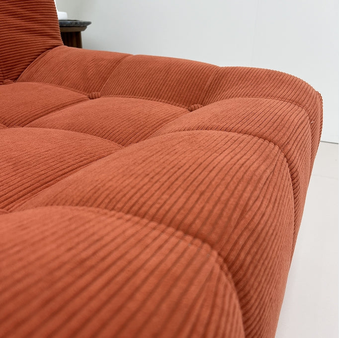 Corduroy Waffle Square Sofa Chair, 35D Pure Density Compressed High Resilience Foam, Modern Simple Lazy Sofa Living Room Bedroom Balcony