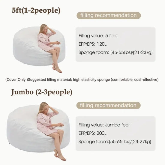 [Memory Foam Bean Bag] Memory Foam Furniture Bean Bag Chair - U-shaped Pillow, Throw Pillow Blanket, Three Freebies - Big Sofa With Soft Micro Fiber Cover
