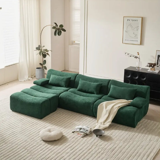 3-seater modular free combination sofa, 108-inch L-shaped deep seat combination cloud sofa