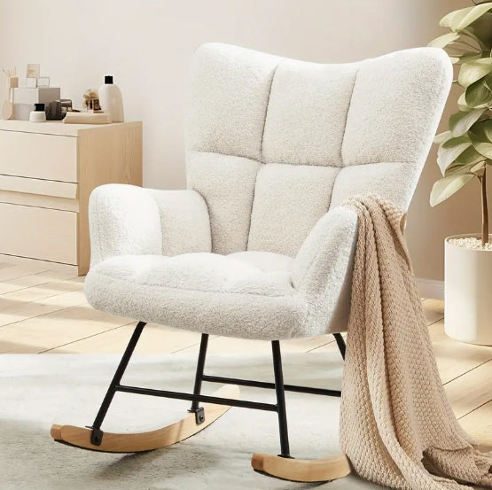 [Rocking Chair Sofa] 1pc Single Rocking Chair Sofa - Suitable for Home Leisure and Storage - Ideal for Apartments, Bedrooms, Living Rooms