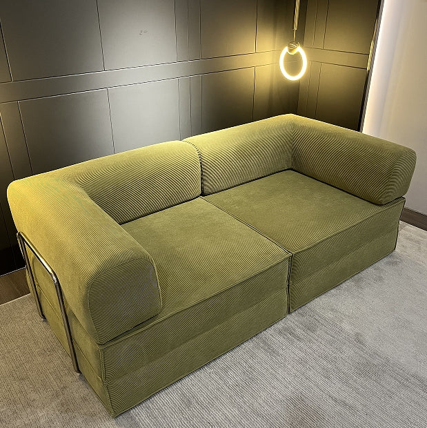 Compression Sofa , with Removable Frame and Deep Seat, Combination and Folding Base, Living Room and Bedroom Vacuum Velvet Fabric Modular Combination