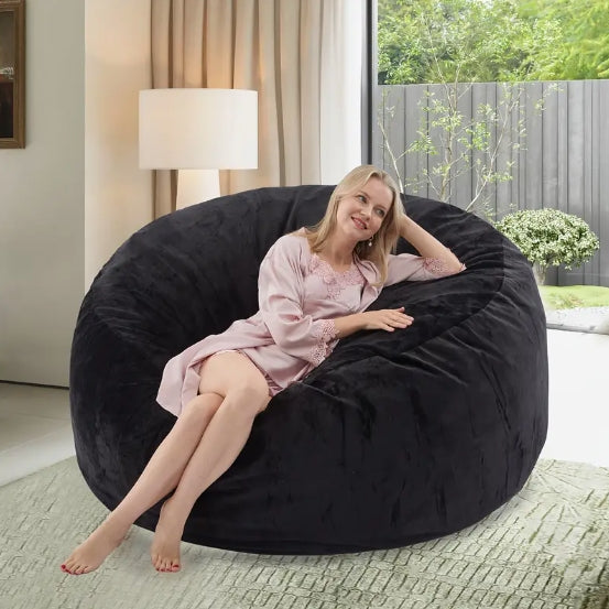 [Memory Foam Bean Bag] Memory Foam Furniture Bean Bag Chair - U-shaped Pillow, Throw Pillow Blanket, Three Freebies - Big Sofa With Soft Micro Fiber Cover