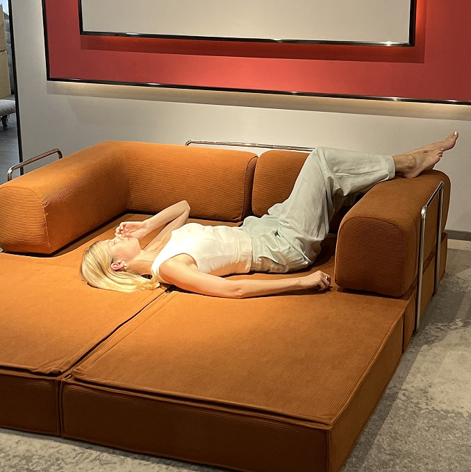 Compression Sofa , with Removable Frame and Deep Seat, Combination and Folding Base, Living Room and Bedroom Vacuum Velvet Fabric Modular Combination