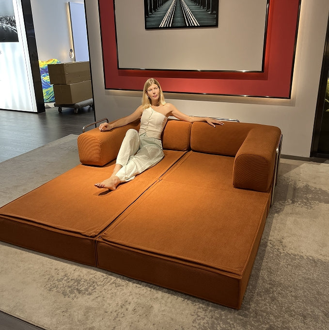 Compression Sofa , with Removable Frame and Deep Seat, Combination and Folding Base, Living Room and Bedroom Vacuum Velvet Fabric Modular Combination