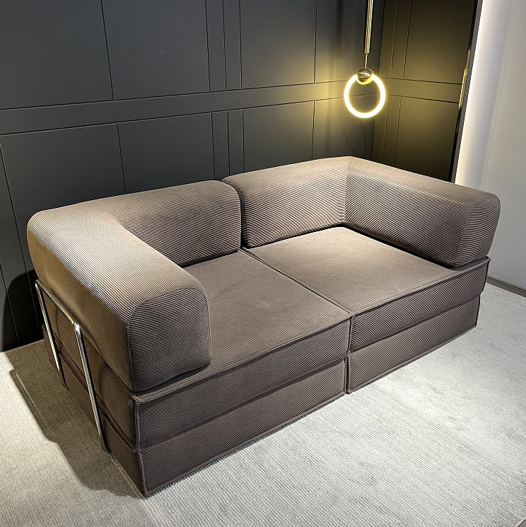 Compression Sofa , with Removable Frame and Deep Seat, Combination and Folding Base, Living Room and Bedroom Vacuum Velvet Fabric Modular Combination
