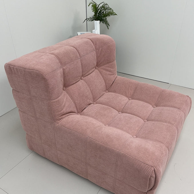 Corduroy Waffle Square Sofa Chair, 35D Pure Density Compressed High Resilience Foam, Modern Simple Lazy Sofa Living Room Bedroom Balcony