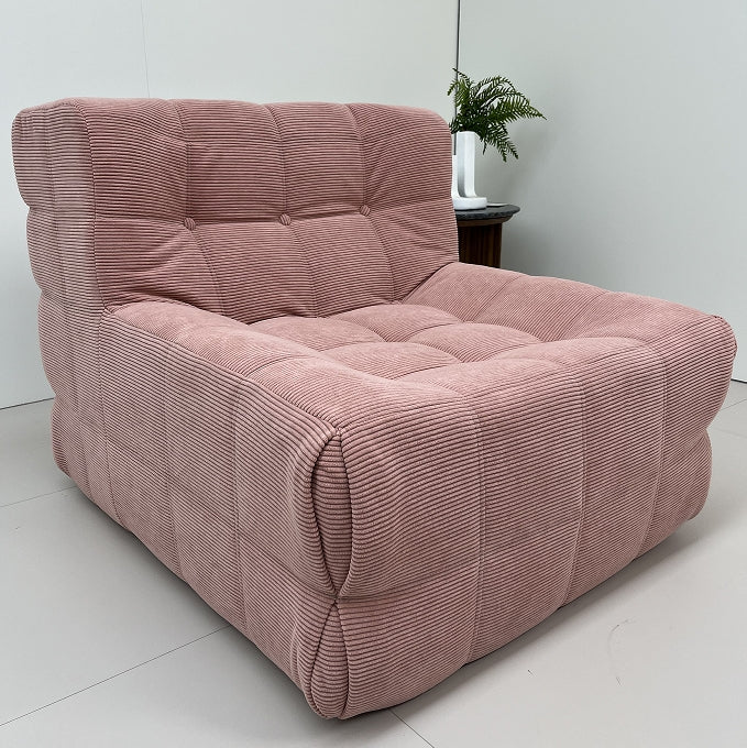 Corduroy Waffle Square Sofa Chair, 35D Pure Density Compressed High Resilience Foam, Modern Simple Lazy Sofa Living Room Bedroom Balcony