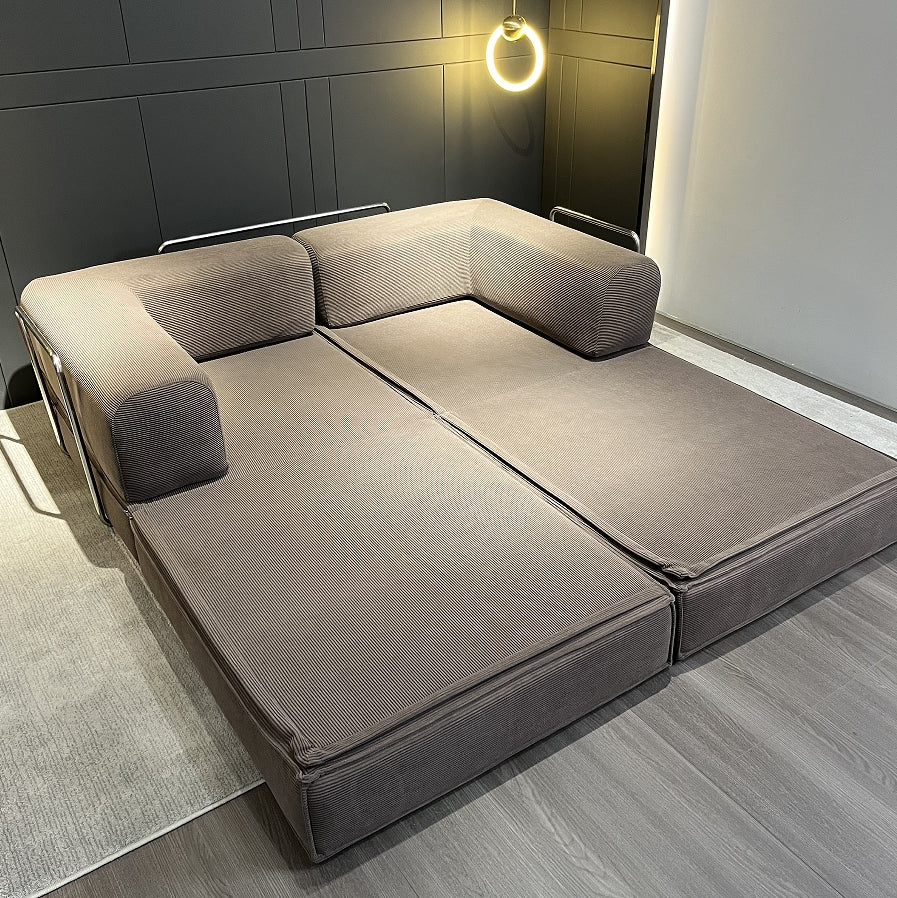 Compression Sofa , with Removable Frame and Deep Seat, Combination and Folding Base, Living Room and Bedroom Vacuum Velvet Fabric Modular Combination
