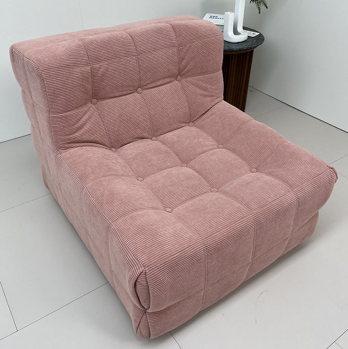 Corduroy Waffle Square Sofa Chair, 35D Pure Density Compressed High Resilience Foam, Modern Simple Lazy Sofa Living Room Bedroom Balcony