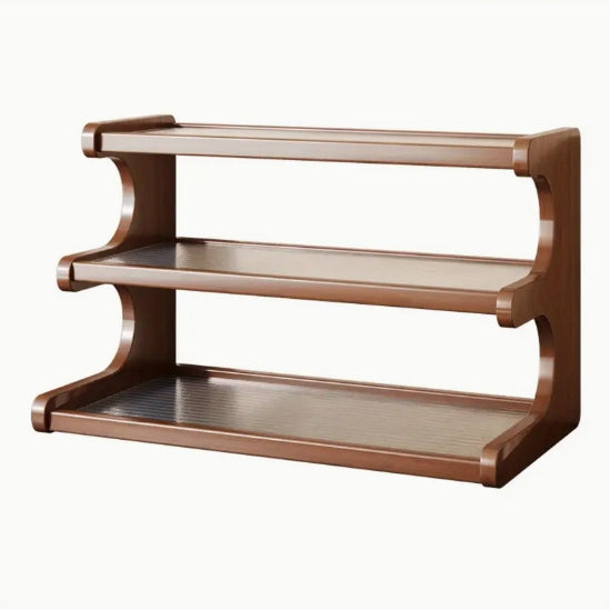 [Wooden Desktop Storage Rack] Multi-Use Wooden Desktop Storage Rack - Countertop Organizer Shelf for Coffee Mugs, Tea Ware, Spice Bottles