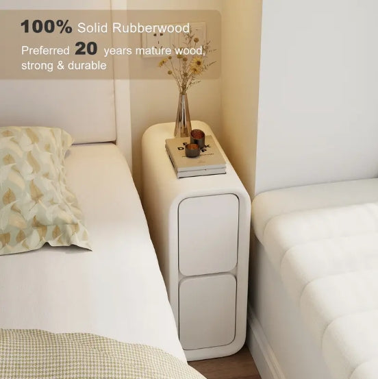 [Modern Storage Cabinet] Modern Simple KASLANDI Furniture Storage Cabinet with Drawers, Compact Mini Ultra-Narrow Nightstand, Multi-Functional Large Capacity Storage