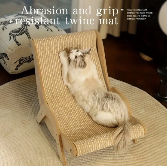 [Durable Cat Hammock & Scratcher] 2-in-1 Durable Cat Hammock & Scratcher - Jute Rope, No Shredding, All-Season Pet Lounge Chair