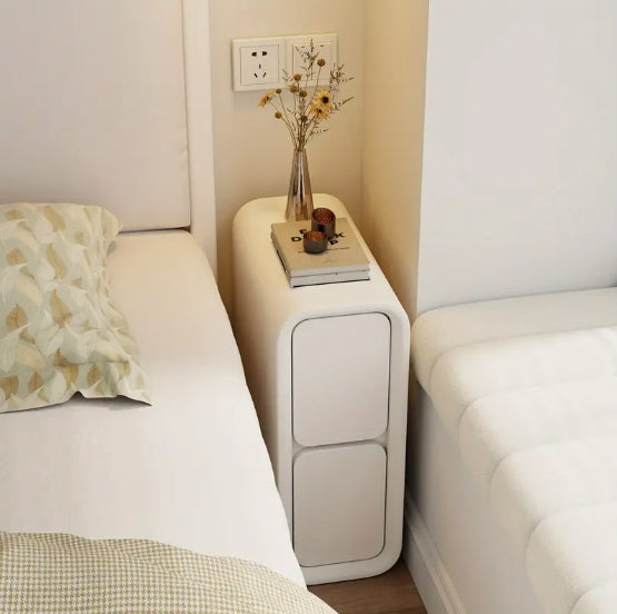 [Modern Storage Cabinet] Modern Simple KASLANDI Furniture Storage Cabinet with Drawers, Compact Mini Ultra-Narrow Nightstand, Multi-Functional Large Capacity Storage