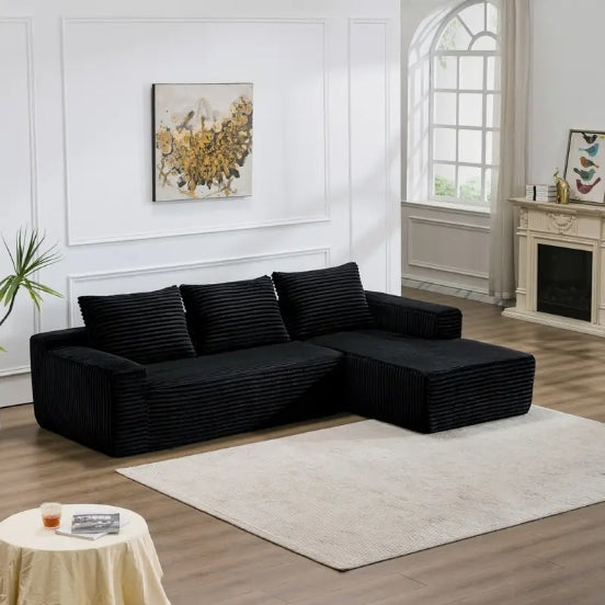 Modular Sectional Sofa Couch Boneless sofa,L-Shape Upholstered Cloud Couch,Modern Minimalist Couches for Living Room,Free Combination Deep Seat Corner Couch, Corduroy