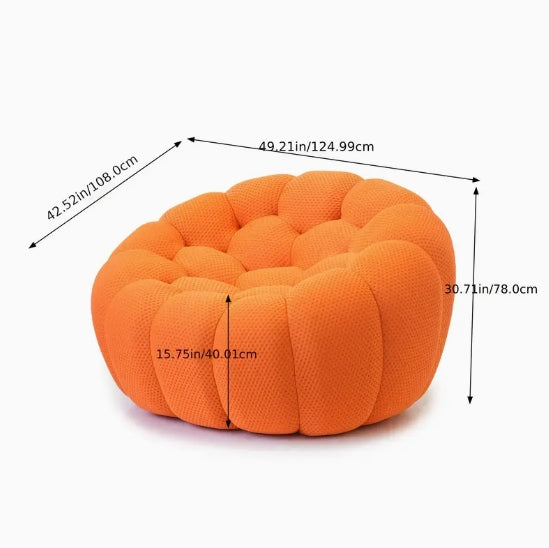 [Bubble Sofa Chair] Oversized Bubble Sofa Chair - Modern Upholstered Lazy Floor Couch with 3D Honeycomb Shape Curved Design for Living Room, Office, Apartment