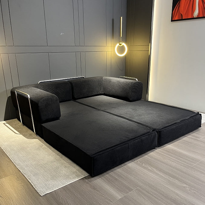 Compression Sofa , with Removable Frame and Deep Seat, Combination and Folding Base, Living Room and Bedroom Vacuum Velvet Fabric Modular Combination