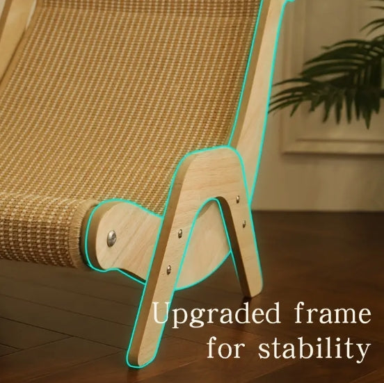 [Durable Cat Hammock & Scratcher] 2-in-1 Durable Cat Hammock & Scratcher - Jute Rope, No Shredding, All-Season Pet Lounge Chair