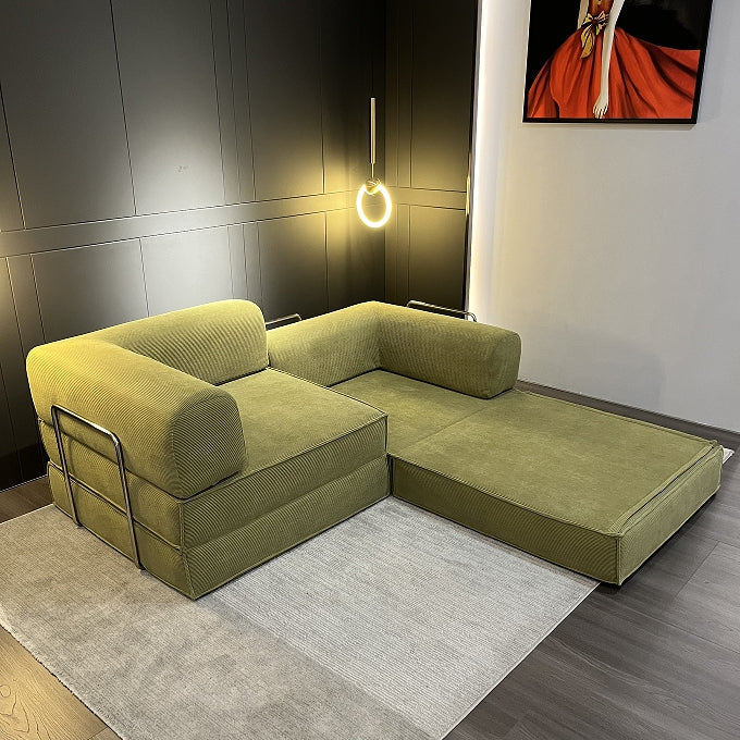 Compression Sofa , with Removable Frame and Deep Seat, Combination and Folding Base, Living Room and Bedroom Vacuum Velvet Fabric Modular Combination