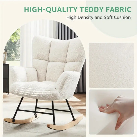 [Rocking Chair Sofa] 1pc Single Rocking Chair Sofa - Suitable for Home Leisure and Storage - Ideal for Apartments, Bedrooms, Living Rooms