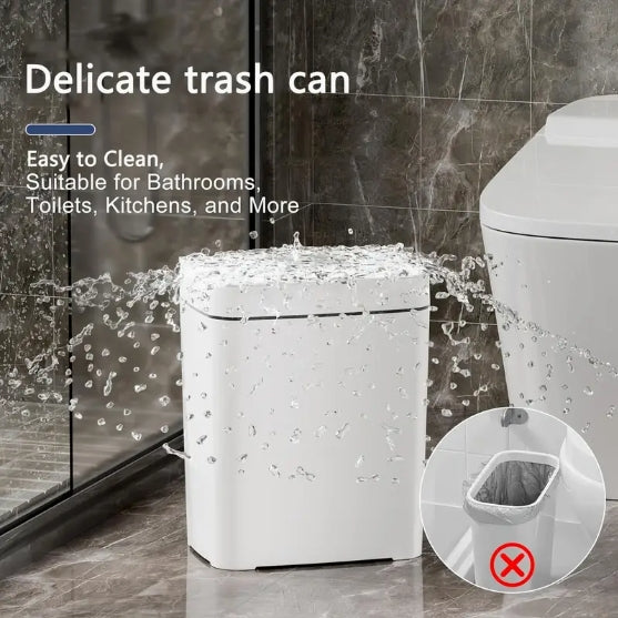 Large-capacity Household Smart Trash Can, 3.96/4.76 Gallons, Battery Powered, Non-Waterproof, Shock-resistant, Floor Mount, Multi-purpose, Automatic Kicking Induction, Knee Induction, Intelligent Mute