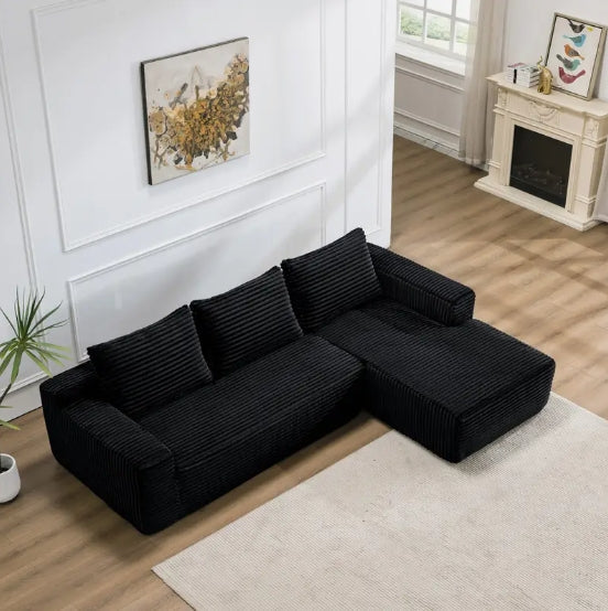 Modular Sectional Sofa Couch Boneless sofa,L-Shape Upholstered Cloud Couch,Modern Minimalist Couches for Living Room,Free Combination Deep Seat Corner Couch, Corduroy