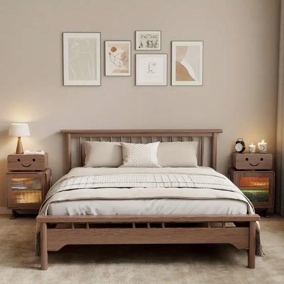 [Rotating Drawer Nightstand] 360° Rotating Drawer Solid Wood Nightstand - Creative Bedside Table for Bedroom, Living Room - Easily Assembly