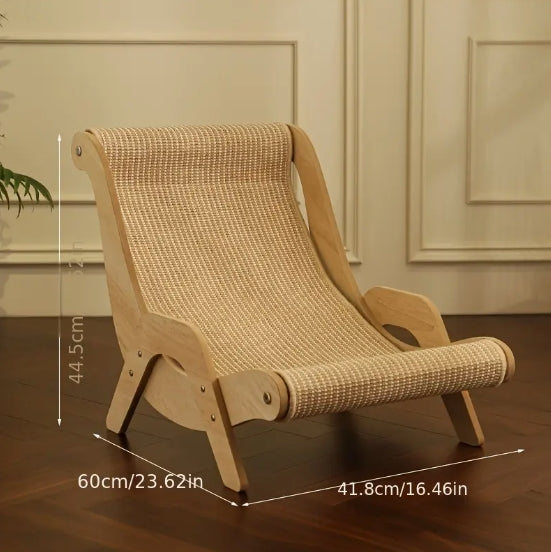 [Durable Cat Hammock & Scratcher] 2-in-1 Durable Cat Hammock & Scratcher - Jute Rope, No Shredding, All-Season Pet Lounge Chair