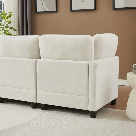 [Soft Fabric Sofa] 7pcs Soft and Comfortable L-shaped Fabric Sofa - Free Combination, Suitable for Living Room, Bedroom, Hotel Lobby, Office Reception and Other Scenes