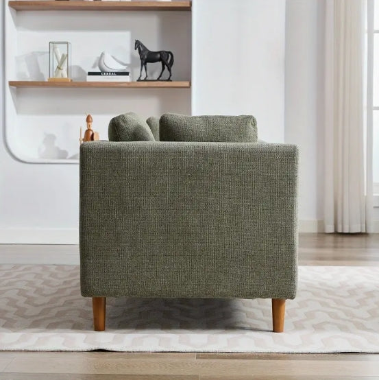 Wide Modern Chenille Fabric Double-Sided Upholstered Chaise Lounge Indoor Sleeper Sofa Couch - 77.95'' With 4 Throw Pillows, Rubberwood Legs For Living Room, Bedroom, Apartment