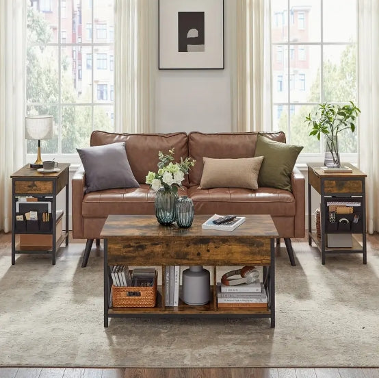 [Compact Side Table] End Tables - Compact, Space-Saving Side Table with Storage, Charging Station, and Easy Assembly