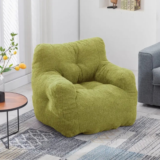 Bean Bag Chair, Fluffy Sherpa and Lazy Sofa, Comfy Cozy BeanBag Chair with Memory Foam for Dorm, Apartment, Bean Bag Chairs with Tufted Soft Stuffed with Filler, Small Space