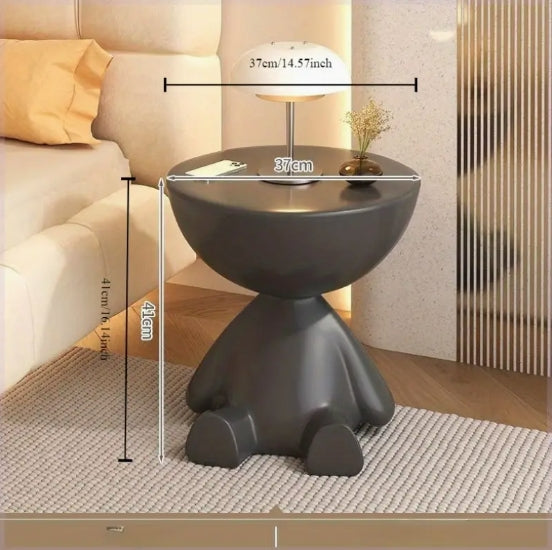 [Elegant Side Table] 1pc Modern Round Side Table - Compact Storage Stool, Minimalist Design, White Elegant Shape, Durable Construction, Perfect for Small Spaces