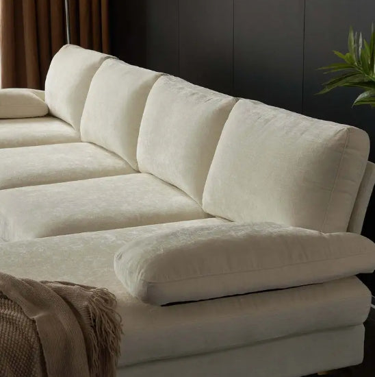 Modern Chenille U-Shape Sectional Sofa Couch - Chaises Living Room Sofa Set for Home, Office, Apartment
