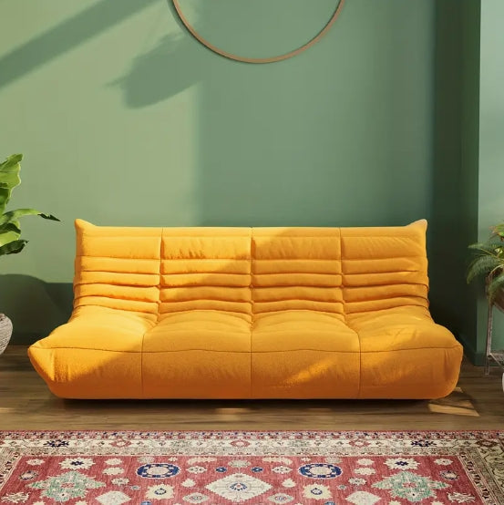 Soft Mohair Lazy Floor Sofa, 69" Fireside Chair, Oversized Armless Accent Bean Bag Couch For Living Room Bedroom Salon Office