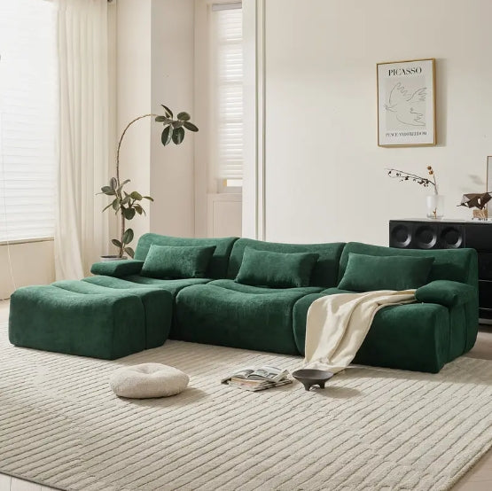 3-seater modular free combination sofa, 108-inch L-shaped deep seat combination cloud sofa